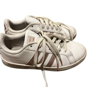 Adidas White Shoes with Rose Gold